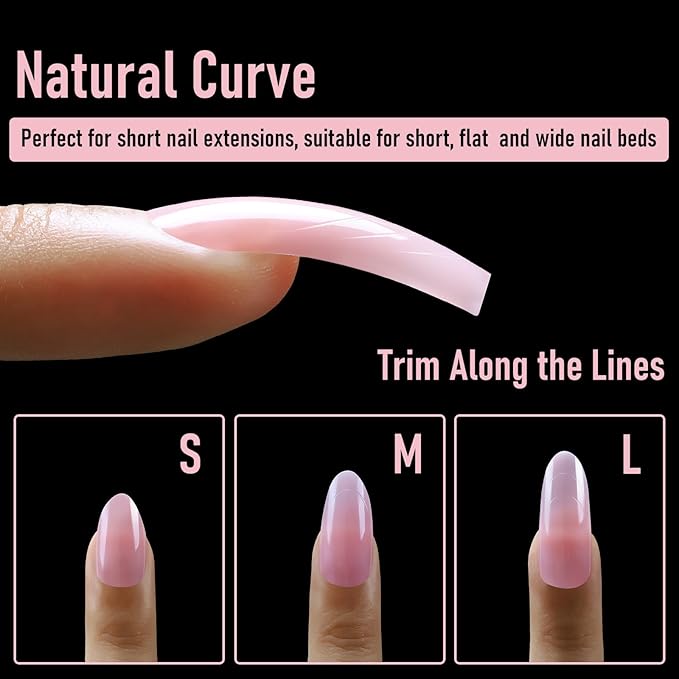Curved Dual Forms for Polygel, Square Poly Gel Nails Forms for Nail Extension with Guide Lines Inside, Reusable Acrylic Nail Molds with French Guidelines for Builder Gel,15 Sizes 150Pcs