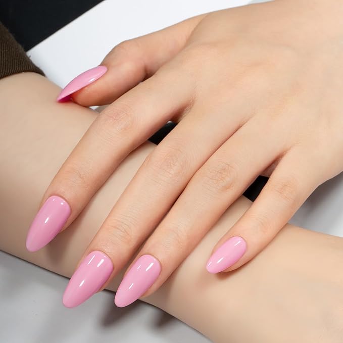 MAYCHAO 15ML Pink Gel Nail Polish, Pastel Sakura Pink Gel Polish Soak Off UV LED Curing for Nail Art Starter Manicure Salon DIY at Home, 0.5 OZ