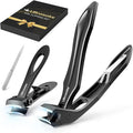 Toenail Clippers for Seniors Thick Toenails, Angled Head Toe Nail Clippers for Men Large with Wide Jaw Opening, Heavy Duty Sharp Fingernail Clipper Cutter with Catcher & Long Handle TC02