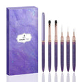 Nail Art Brushes Set Nail Art Design Pen Painting Tools with Nail Extension Gel Brush,Nail Polish Brush, Builder Nail Gel Brush, Nail Art Liner Brush for Salon Gift for Girls Women (Purple)