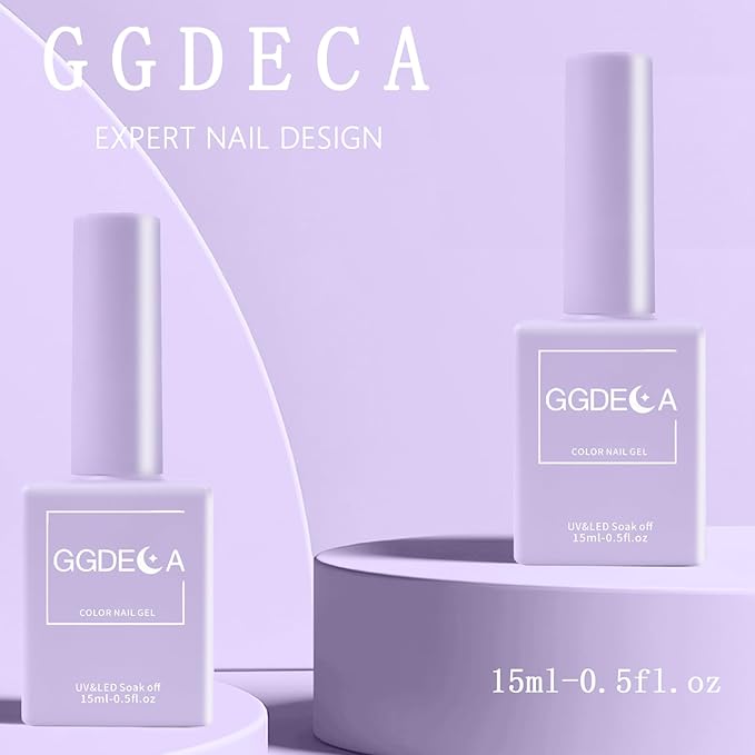 15ml Lavender Gel Nail Polish, Light Purple Gel Polish, Lilac Color Same Color Same Bottle, High Gloss U V Soak Off Nail, DIY Sparkle Manicure Salon