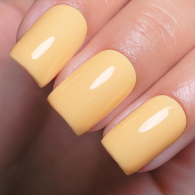 Gel Polish, 0.5 Fl Oz Butter Yellow Gel Nail Polish Spring Summer Soak off LED UV Gel Nail Polish Art Starter Manicure Salon DIY Nail Gel Polish