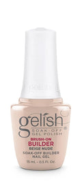 Gelish Brush-On Builder - Professional Soak-Off Gel Polish for Extensions, Overlays, Nail Art, Self-Leveling, HEMA-Free, Vegan, Long-Lasting, UV/LED Cured (Beige Nude)