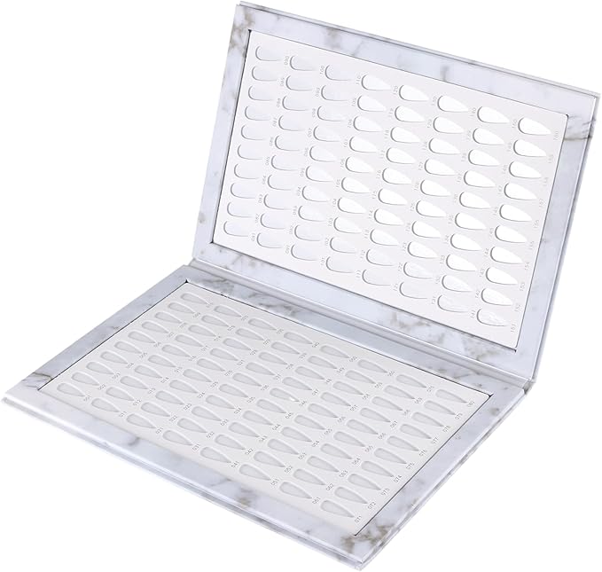 JAPCHET 2 Pack 160 Nail Colors Display Books, with 320 Transparent Replacement Flase Tips and Number Labels, Nail Polish Swatch Book Nails Art Display Book Nails Practice Card Design Board