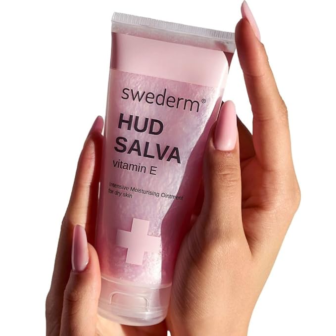 swederm Hudsalva Hand Cream 3.37 Oz - Healing Ointment with Vitamin E - Hands and Foot Cream for Women - Full Body Moisturizer for Dry Skin - Quickly Absorbing - Made in Sweden - Pink