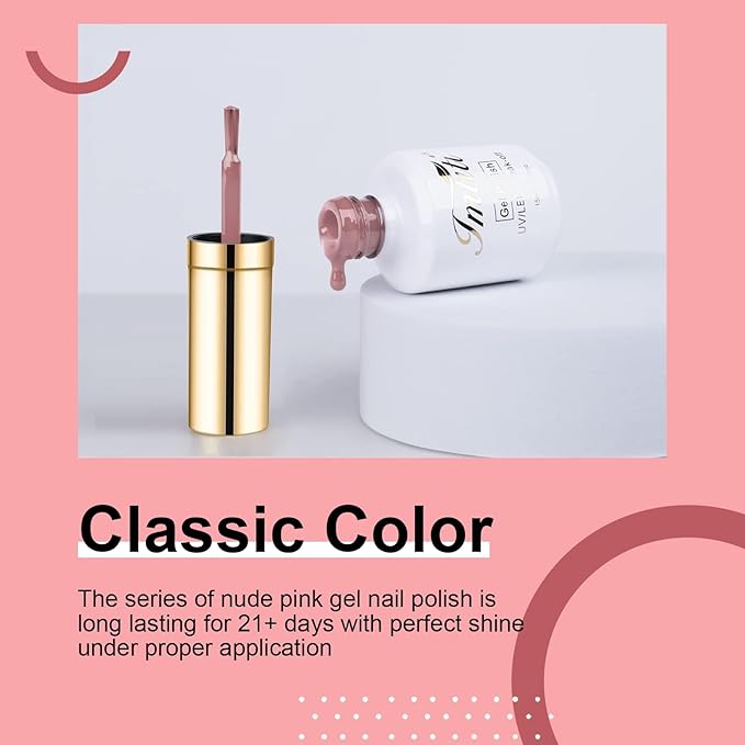 Imtiti Gel Nail Polish, 0.5 fl oz Mauve Pink gel polish Color Soak Off UV Lamp Nail Art Manicure Salon DIY Nail Design Decoration at Home Holiday Gifts for Women