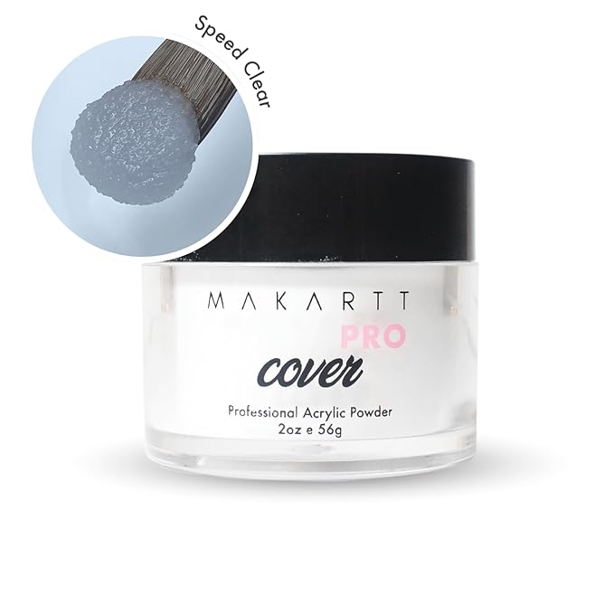 MakarttPro Acrylic Powder – Durable, Long-Lasting, Easy-Apply Formula for Nail Extensions, Overlays, Sculpting & Nail Art – 56g/2oz – Speed Clear, Perfect for Pros and At-Home Use