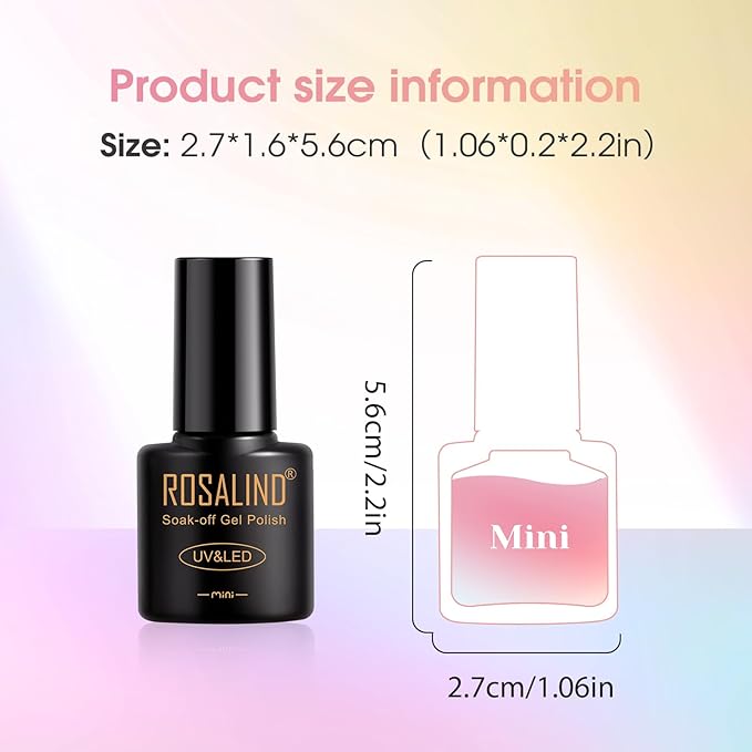 ROSALIND 30pcs Gel Polish Set, 26 Colors Neon Pastel Gel Nail Polish with 4Pcs Base Gel Top Coat Red Pink Orange Blue Four Seasons Colors Soak Off UV Gels Nail Gift for Women