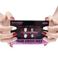 Press On Nails - Red White Glitter Press On Nails, Short Square Acrylic Fake Nails for Women, 25 PCS Handmade Nails