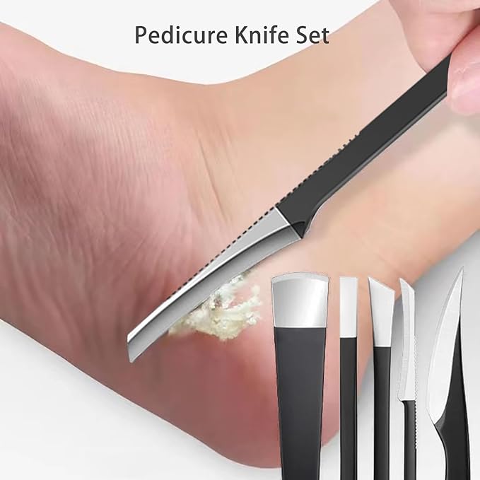 Pedicure Knife Set Callus Knife for Feet Ingrown Toenail Knives Foot Care Tools Dead Skin Removal Nail Scraper File