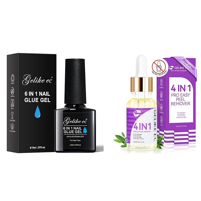6 in 1 Gel Nail Glue and Gel Nail Polish Remover Kit