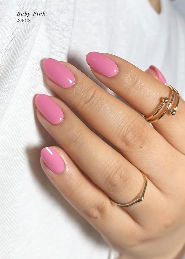 Semi Cured Gel Nail Strips (Peach Pink), Pale Pink, 20 Pcs Gel Nail Wraps, Stickers, UV Light Required, Salon Quality, Long Lasting