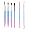 4PCS Nail Art Clean up Brush, Painting Brushes for Nail Polish Removers Brush Cleaning Nails Polish with Round & Angled Head Brushes Manicure Tools for Painting Design Nailes Mistake Cleaning
