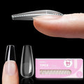Beetles Tipex Lite Instant Apex Nail Tips, Medium Coffin, 16 Sizes | 00–14, Built-in Apex Acrylic Tips for Flat & Natural Nail Beds, Beginner-Friendly Easy DIY Nail Extensions