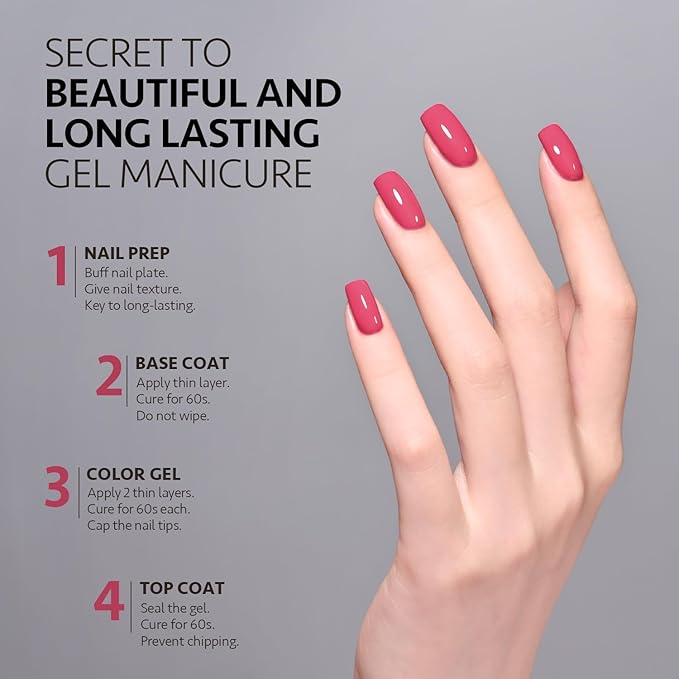 GAOY Pink Gel Nail Polish, 16ml Soak Off Gel Polish, UV Light Cure for Nail Art DIY Manicure at Home, 2003 Berry Pink