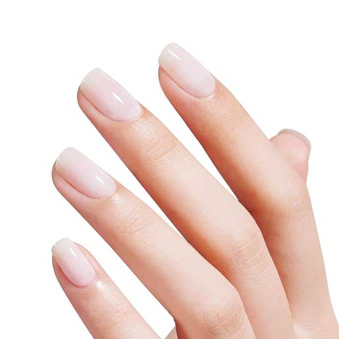 AILLSA Milky White Gel Nail Polish, Sheer Nude Translucent Jelly Soak Off UV LED Gel, Easy to Apply for Beginners, Natural Neutral Color for French Manicure, 0.51 fl oz (GB07)