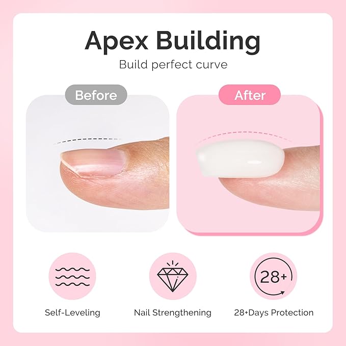 MelodySusie 2PCS 15ML Milky White Builder Nail Base Gel for Nails Thickening,Soak Off UV Extension Gel,Rhinestone Glue in a Bottle for Nail Art Design Gift for Women DIY Manicure at Home 086 * 2