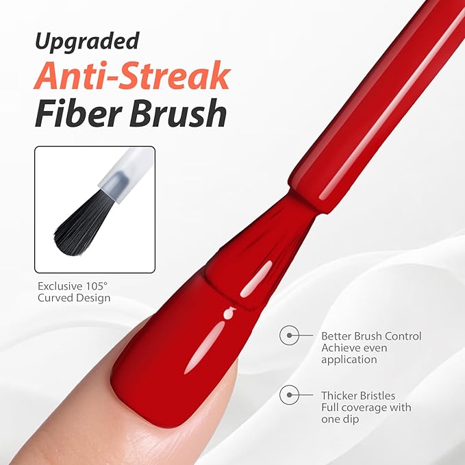 Makartt Ultra Pigmented One-Coat Red Gel Nail Polish 15ml One N'Done Gel Polish Soak Off High-Gloss Ceramic Shine, Salon-Grade UV Nail Art Manicure DIY Salon Home