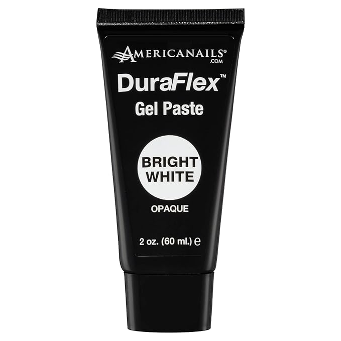 Americanails DuraFlex Gel Paste - Polygel Nail Paste for Nail Overlay and Nail Extension, Odor Free Poly Gel Nail Paste - Nail Strengthener for Durable and Lightweight Nails - 2oz Tube - White