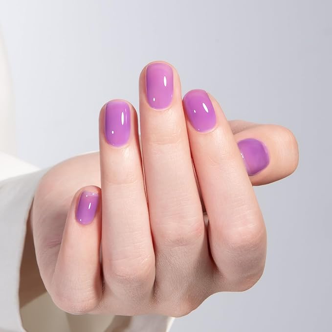 MAYCHAO 15ML Jelly Dreamy Mauve Gel Nail Polish 1Pc Transparent Purple Gel Polish Soak Off UV LED Translucent Nail Polish Nail Art Starter Manicure Salon DIY at Home, 0.5 OZ