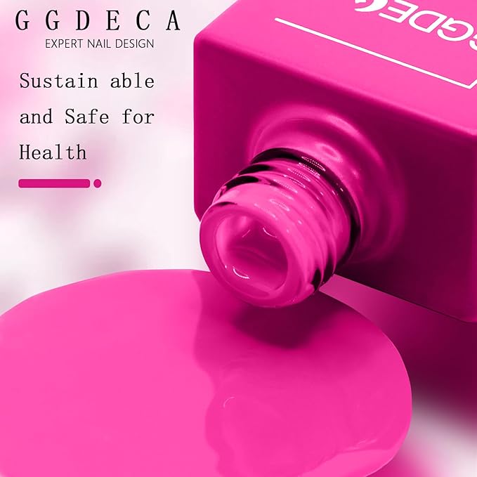 15ml Hot Pink Gel Nail Polish, Bright Pink Gel Polish, Dark Neon Color Same Color Same Bottle, High Gloss U V Soak Off Nail, DIY Sparkle Manicure Salon