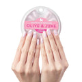 Olive & June Instant Mani Press-On Nails (Glue) | 42 Fake Nails, 21 Sizes | Non-Toxic, Long-Lasting Recycled Materials Realistic Look | Spring Flowers & Patterns | Short, Round | Groovy Swirl