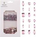 820pcs Pink Flatback Nail Art Shape Rhinestones Mixed Size 1.5-5mm Round Glass Nail Crystals Diamonds Stones Gems for Nail Art Makeup Clothes Shoes Crafts