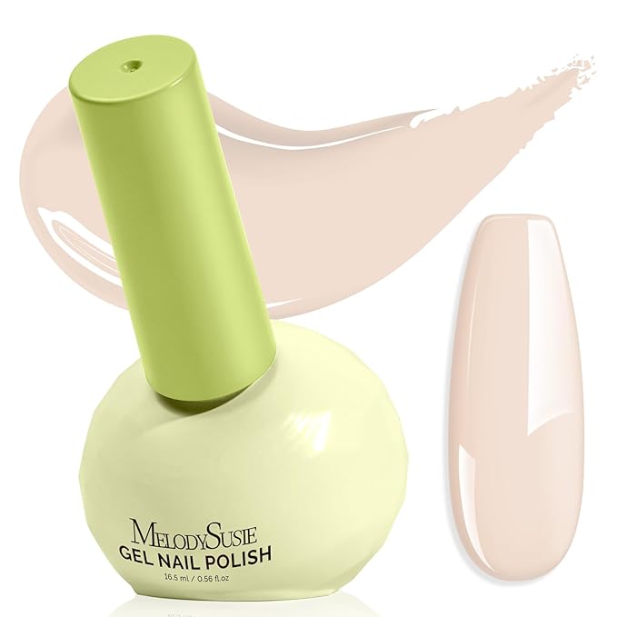 MelodySusie Highly Pigmented Gel Nail Polish, 0.56 Fl Oz Soak Off UV LED Beige Gel Polish, Plant-Based Formula, 16.5ml Tilt-and-Stand Bottle, TPO & HEMA Free, Gift for Nail Art at Home & Salon