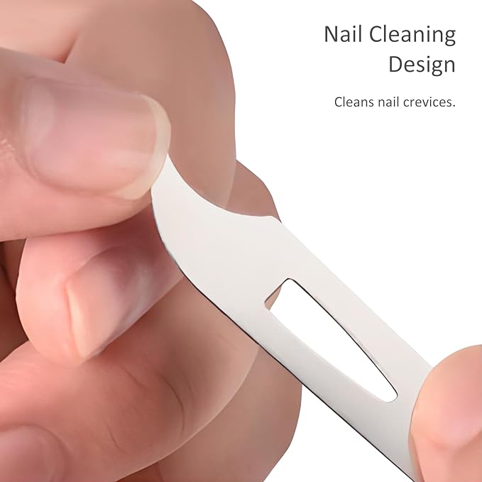 10-Pack Metal Nail Files for Natural Nails - Stainless Steel, Thin, Durable with Curved Sharp Pointed Tip, Double-Sided Manicure and Pedicure Tools