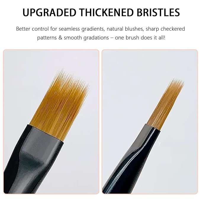 Ombre Nail Brush (Thicken), Precise Gradient & Lace Nail Art Painting Brushes Pen, Acrylic Ombre Brush for Nails, Mahogany Manicure Design Tools for DIY & Salon Gel Polish - 1 Pack