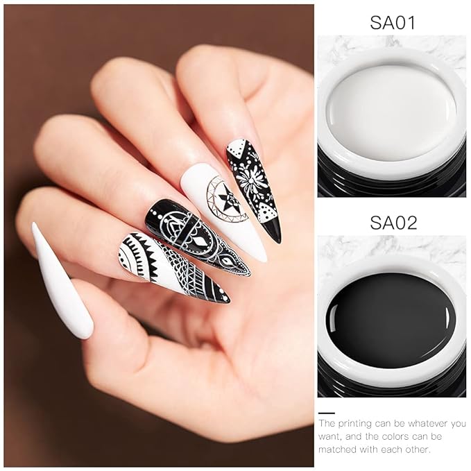 12 Colors Painting Gel, Gel Nail Polish Kit with Painting Drawing Nail Brush Pen, Soak Off UV LED Gel Polish Set, Gel Paint for Nail Art Drawing Gel Nail for Art Design