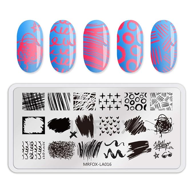 Mr. Fox Nail Print Board Set Graffiti Star Marble Pattern Bark Pattern Lace Abstract Pattern Art DIY hot Stamping Template