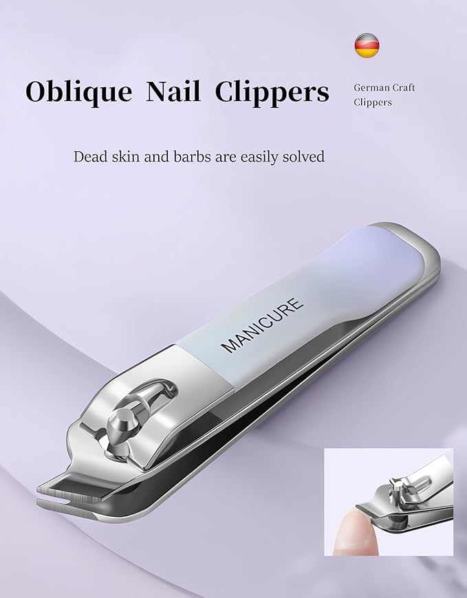 4 Pcs Manicure Set Stainless Steel Nail Clippers, Beauty Tool Portable Set Professional Grooming Kits, Travel Nail Kit for Men and Women (Gradient Pink)