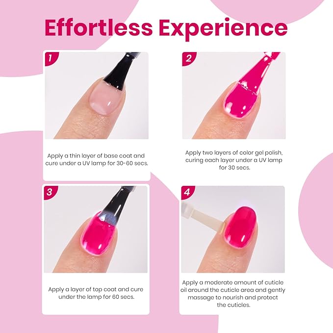 Beetles Raspberry Gel Nail Polish - Raspberry Kiss Hema Free Hot Pink Gel Polish, 15ML/0.51Fl Oz Same Color Same Bottle, Soak Off UV LED Lamp Neon Pink Nails, Spring Summer Nails Art Manicure Salon
