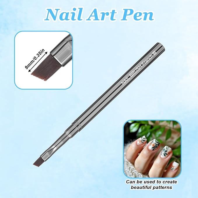 3PCS Clean up Nail Brush, Nail Polish Brush Round/Angled/Flat Acetone Resistant Brushes for Manicure Painting Design Cleaner Remover Tool Professional DIY