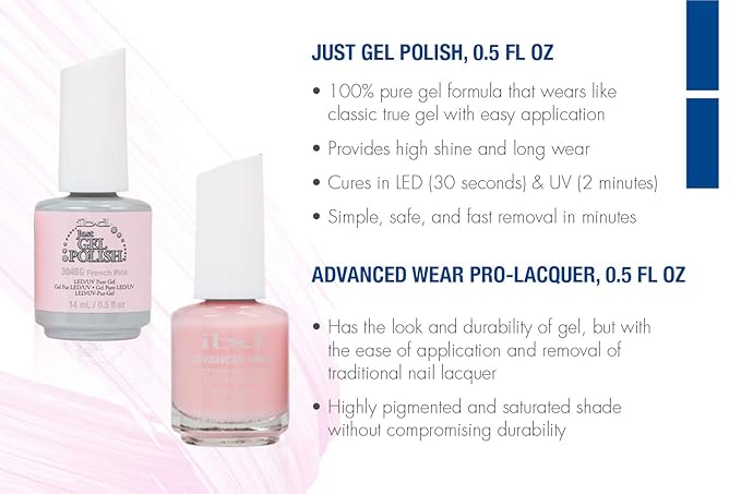 IBD It's A Match Duo French Pink 304BD, Nail Lacquer and Gel Polish, 1 Set