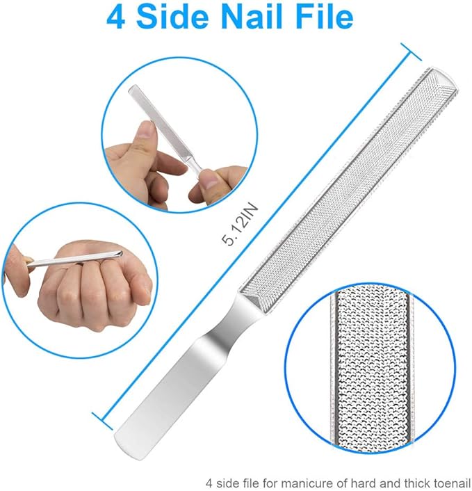 4Pcs Upgraded Toe Nail Clippers Set for Thick Nail or Ingrown Toenail Tool - Premium Sharp Toenail Clipper, File, Cuticle Pusher, Lifter - Professional Stainless Steel Manicure Pedicure Tools by ovwo