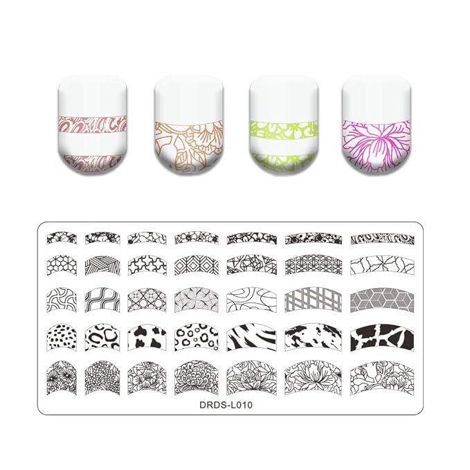 VNC 13PCS Nail Stamp Templates Set - 8Pcs Stamping Plate + 2Nail Stamper + 2Scraper+1Pcs Case Flower Butterfly Animal Design Metal Image Nail Plates Print Stamper Decals Set Manicure Stencils Tools
