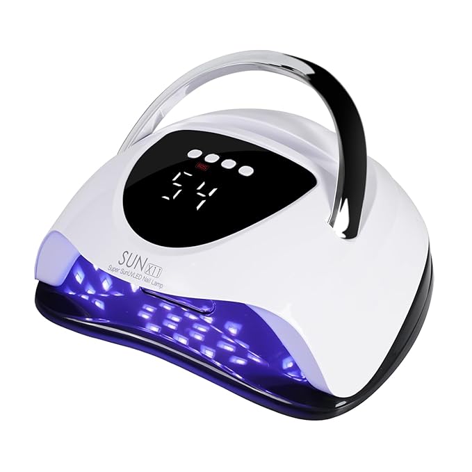 Professional 288W UV/LED Nail Lamp with Smart Sensor, 63 LED Beads UV Light for Gel Nails, 4 Timer Settings, Portable Handle Fast Curing Gel Nail Dryer for Gel Polish, Salon & Home Use