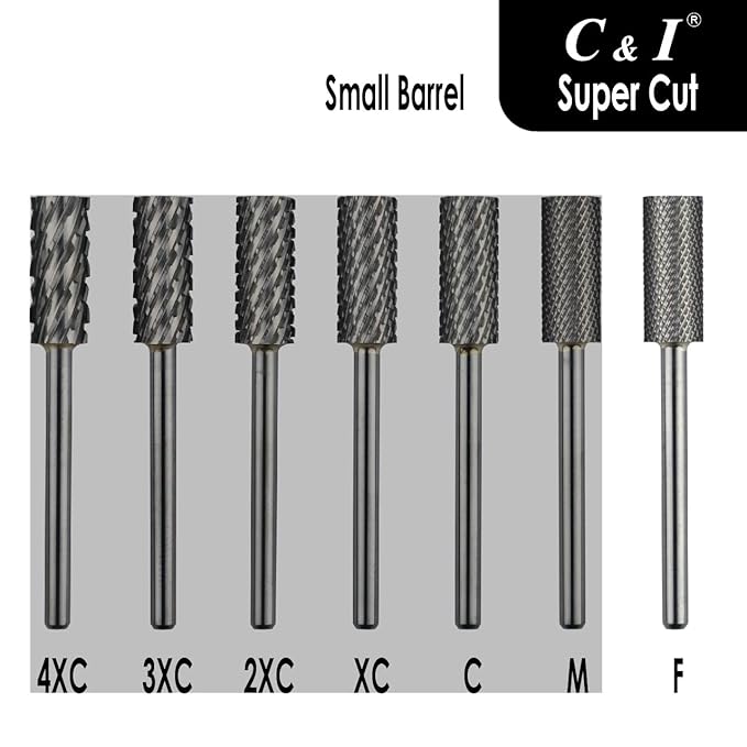 Super Cut Upgrade Edition, Small Barrel Nail Drill Bit for Electric Manicure Drill Machine, Remove the Nail Gels, Acrylic Gels, or Dip Powder (Fine -F)