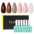 10ml Hema Free Gel Nail Polish Set, 6 Colors Gel Polish Kit Pink White Skin Tones Neutral Brown Manicure for Nail Art DIY and Salon Gift for Women Girl