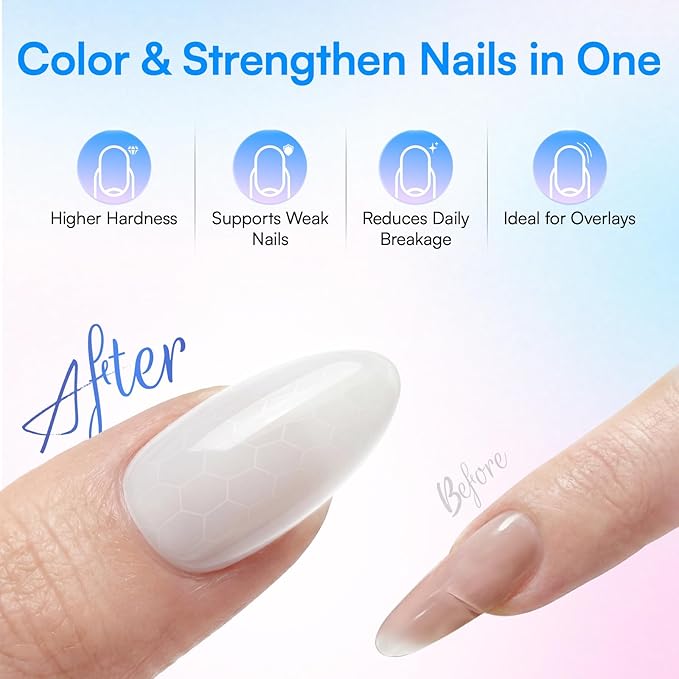 Makartt Gel Builder for Nails, Milky White Sculpture Gel Long-Lasting Hard Gels for Broken Nail Repair, Strengthening Extensions, Overlays, UV LED Lamp Cured, Nail Enhancement Home Salon DIY 1.06oz