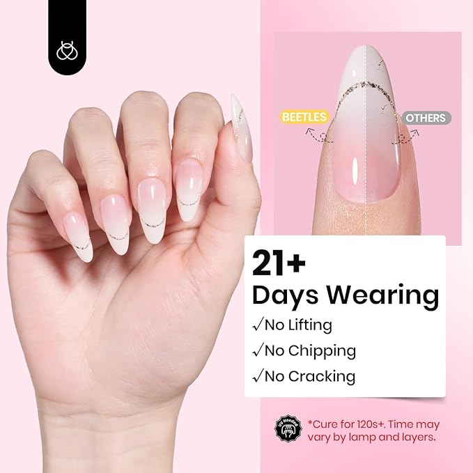 Beetles HEMA-Free Hard Gel-Dewy Breeze 1 oz 9 in 1 Nail Extension Sculpting Apex Building & Nail Repair for Pros,Clear Builder Nails Gel High Hardness, UV & LED Lamp Needed