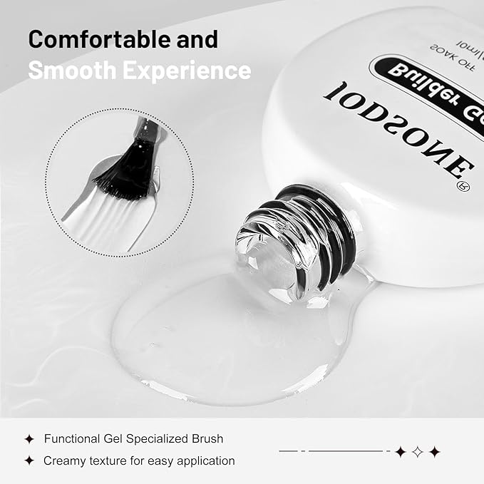 JODSONE 2Pcs 10ml Builder Gel for Nails, Clear Builder Gel for Nail Thickening Solution, Nail Extension, Apex Building,Long Lasting DIY Nail Art Gift for Women