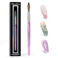 MelodySusie Kolinsky Acrylic Nail Brush,66% Kolinsky Hair Professional Nail Art Brush for Acrylic Application, Aurora Collection Fine Glitter Brush, Purple, Size 10
