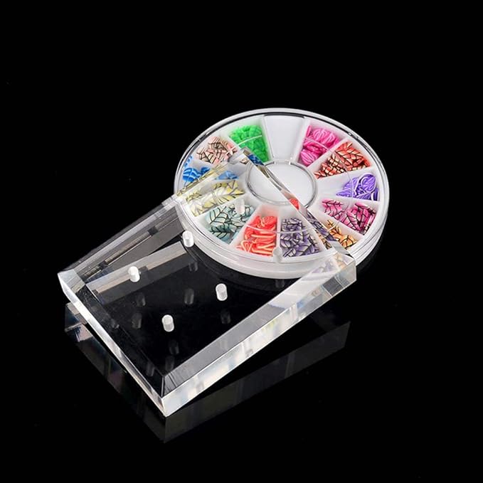 1Pc Rectangle Acrylic Nail Drill Bit Holder Stand Case Display Organizer 6 Holes Drill Bit Holder Manicure Tools for Home Use or Profession Nail Salon Use, Clear