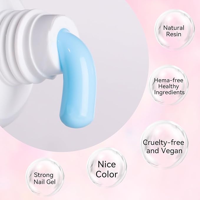Makartt Hema-Free Poly Nail Gel Set: Blue & Green Gel Builder for Extension Winter Colors Nail Strengthener 3D Diy Hard Gel for Nails Manicures Home Salon-2PCs 30ML