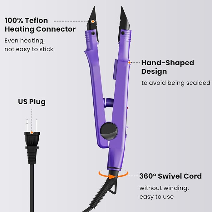 TopWigy Professional Hair Extensions Tool,Itip Extensions Tools kit Hair Connector Fusion Heat Iron Connector Wand Temperature Adjustable Melting Tool