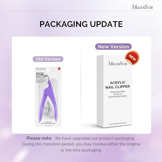 MelodySusie Acrylic Nail Clippers, Professional Nail Clippers Cutters for Acrylic Nails Fake Nail Tips, Adjustable Stainless Nail Trimmer, Manicure Tool for Salon Home Nail Art, Purple