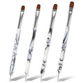 4-Pack Nail Art Brushes Kit - 4 Sizes Double-Ended Dotting Pens & Nail Brush for Gel Polish, Drawing, Dotting and Detailing - Professional Nail Art Tools Paint Brushes & Pens Set